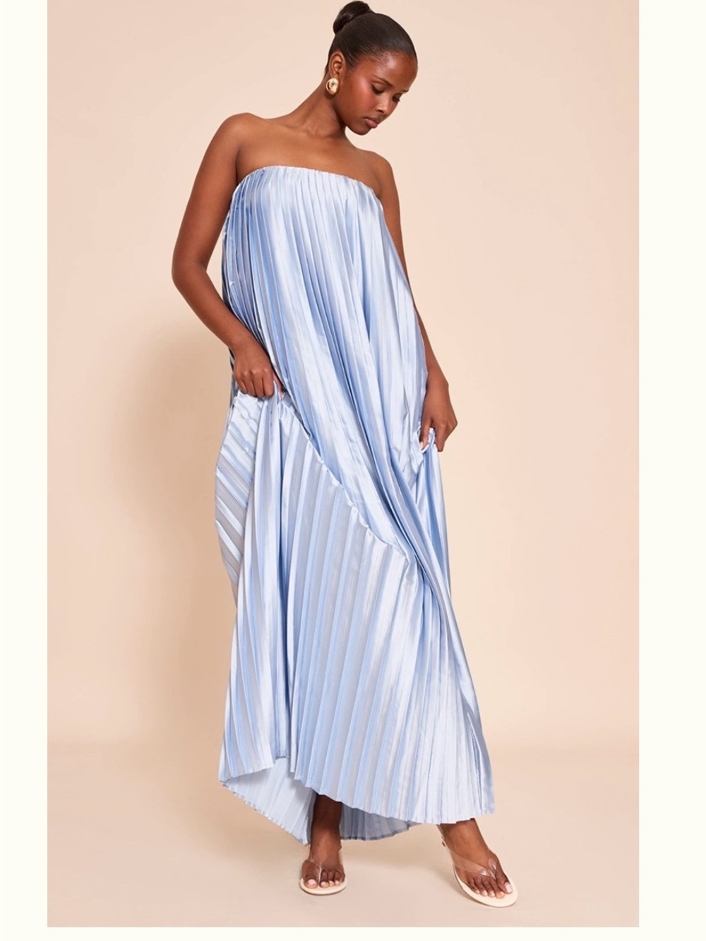 Strapless Pleated Dress